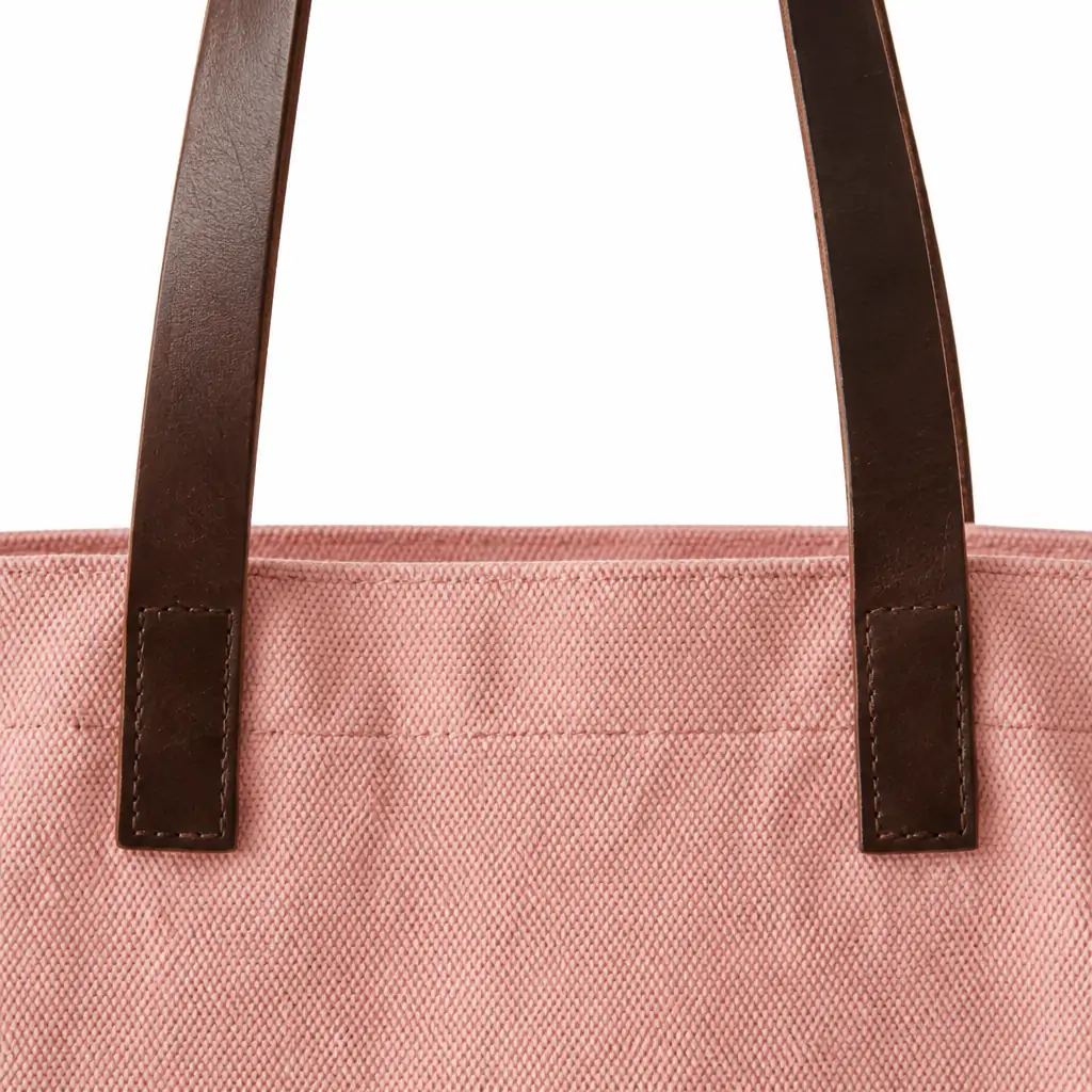 12oz natural canvas tote bag 40x10x34cm with contrast dark brown leather handles and open-top design