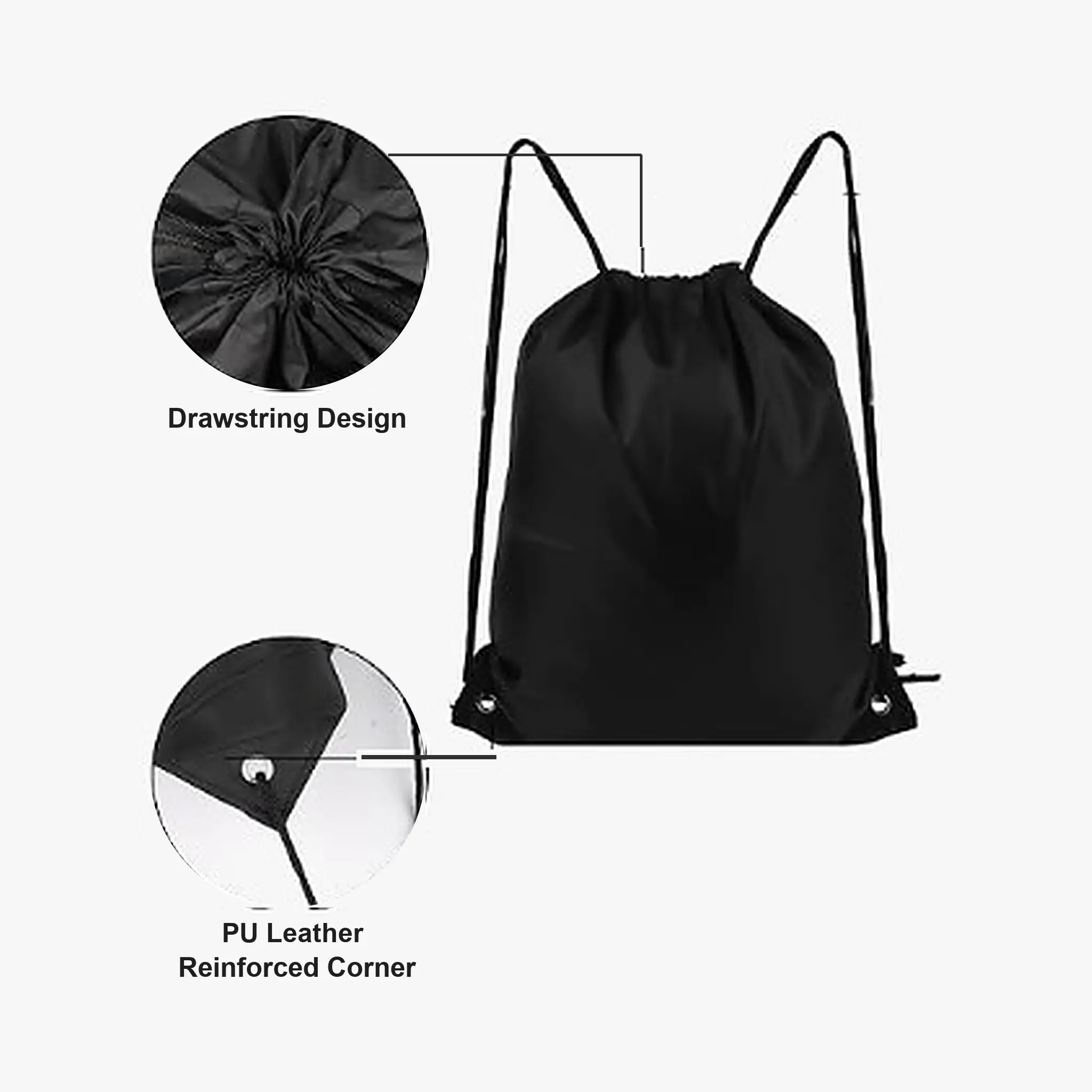 Custom Polyester Drawstring Gym Bag - image 4