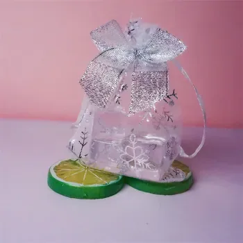 Custom Clear Christmas-Print Silk Gift Bag