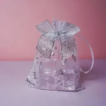 Custom Clear Christmas-Print Silk Gift Bag
