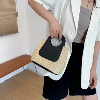 Custom Straw Shopping Tote ZG20250116A4