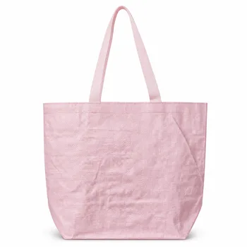 Pink PP Woven Grocery Shopping Tote