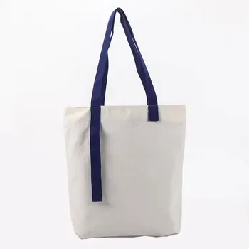 Custom Zippered Cotton Canvas Shopping Tote