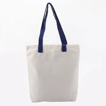 Custom Zippered Cotton Canvas Shopping Tote