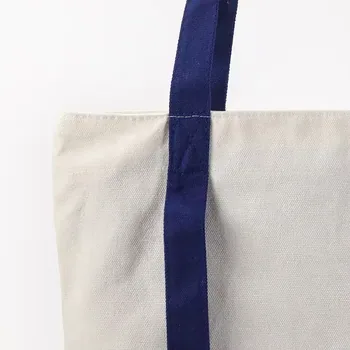 Custom Zippered Cotton Canvas Shopping Tote