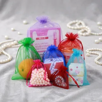 Small Organza Wedding Candy Drawstring Bag