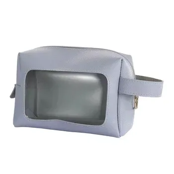 PU and Clear PVC Travel Toiletry Organizer