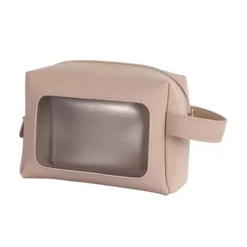 PU and Clear PVC Travel Toiletry Organizer