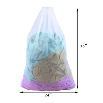 Custom Mesh Drawstring Polyester Laundry Bag