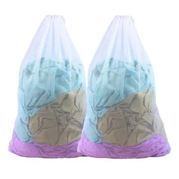 Custom Mesh Drawstring Polyester Laundry Bag