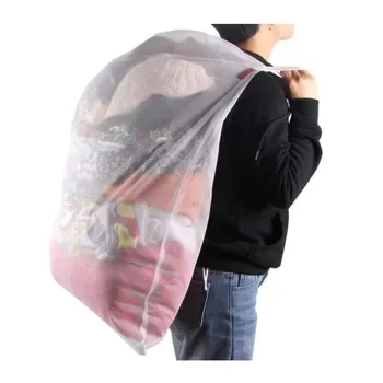 Custom Mesh Drawstring Polyester Laundry Bag