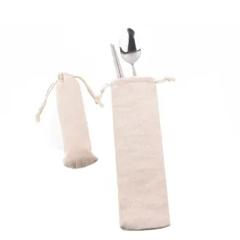 Cotton Linen Tableware Drawstring Storage Bag