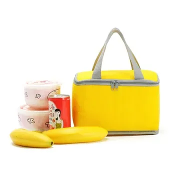 Custom Insulated Yellow Non-Woven Food Delivery Cooler Bag