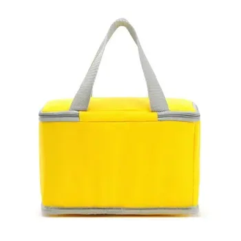 Custom Insulated Yellow Non-Woven Food Delivery Cooler Bag