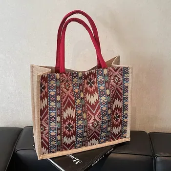 Large Jute Shoulder Shopping Tote