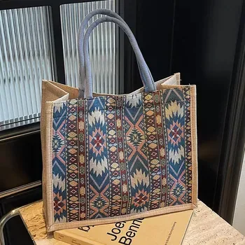 Large Jute Shoulder Shopping Tote