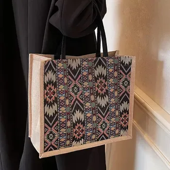 Large Jute Shoulder Shopping Tote