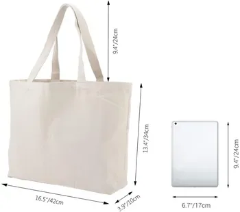 Custom Zippered Cotton Canvas Shopping Tote ZG20240123M1