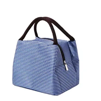 Striped Oxford Foil-Lined Lunch Cooler