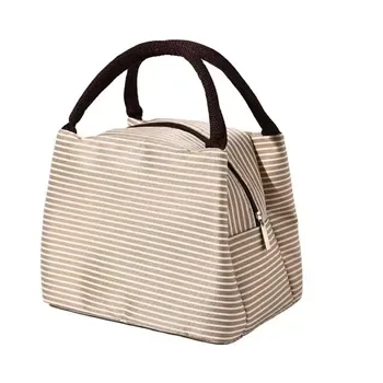 Striped Oxford Foil-Lined Lunch Cooler