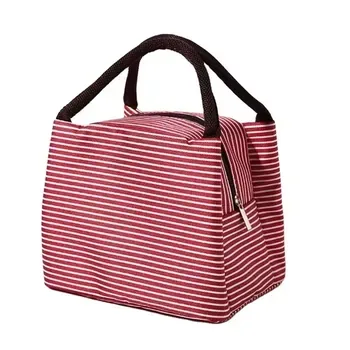 Striped Oxford Foil-Lined Lunch Cooler