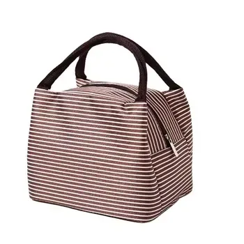 Striped Oxford Foil-Lined Lunch Cooler