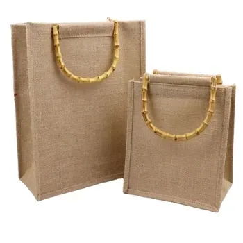 Custom Laminated Jute Shopping Tote