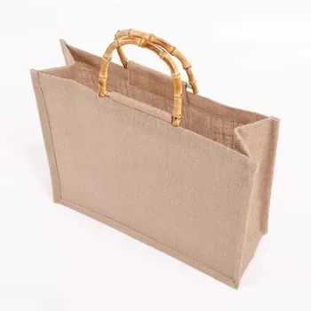Custom Laminated Jute Shopping Tote