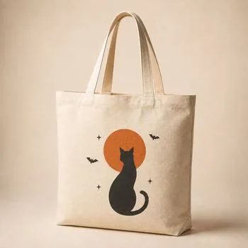 Pumpkin Print Cotton Canvas Gift Tote