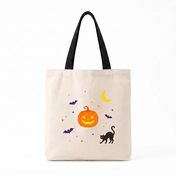 Pumpkin Print Cotton Canvas Gift Tote