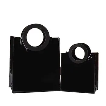 Custom Waterproof Clear Floral-Print PVC Shopping Tote