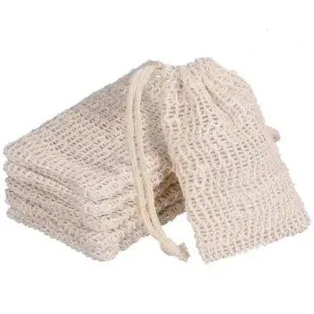 Custom Mesh White Jute Drawstring Bag