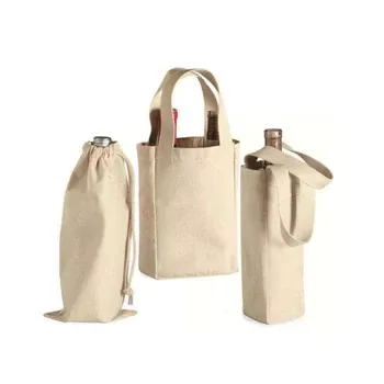 Custom Cotton Canvas Wine Bottle Bag