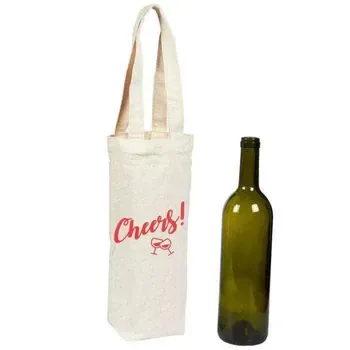 Custom Cotton Canvas Wine Bottle Bag