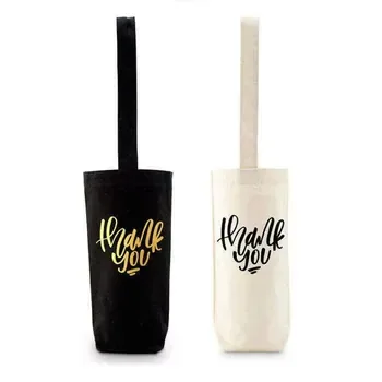 Custom Cotton Canvas Wine Bottle Bag