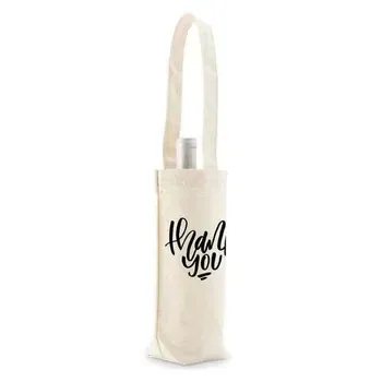 Custom Cotton Canvas Wine Bottle Bag