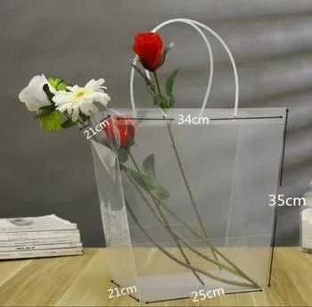 Custom Clear Floral-Print PVC Gift Bag