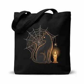 Festive Halloween Canvas Shopping Tote