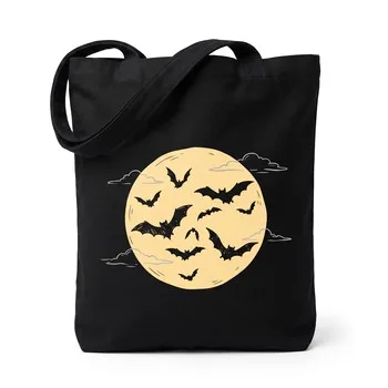 Festive Halloween Canvas Shopping Tote