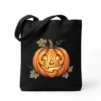Festive Halloween Canvas Shopping Tote