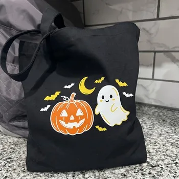 Festive Halloween Canvas Shopping Tote