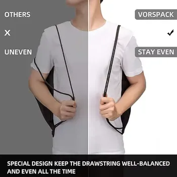 Waterproof 600D Sports Drawstring Bag with Pocket