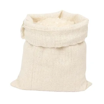 Small Jute Rice and Tea Drawstring Pouch