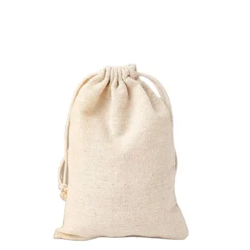 Small Jute Rice and Tea Drawstring Pouch