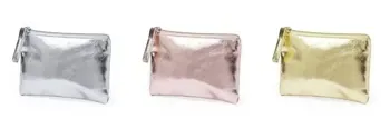 Gold and Silver Waterproof Makeup Zipper Pouch