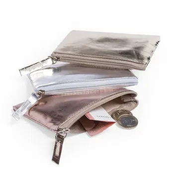 Gold and Silver Waterproof Makeup Zipper Pouch