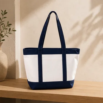 Long-Handle Cotton Grocery and Beach Tote