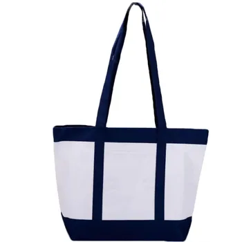 Long-Handle Cotton Grocery and Beach Tote