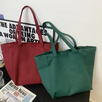 Red Printed Cotton Tote 40x30x8