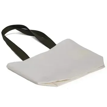 Plain White Canvas Logo Tote